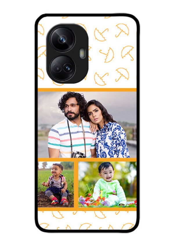 Realme 10 Pro Plus 5G Custom Glass Mobile Case - Yellow Pattern Design