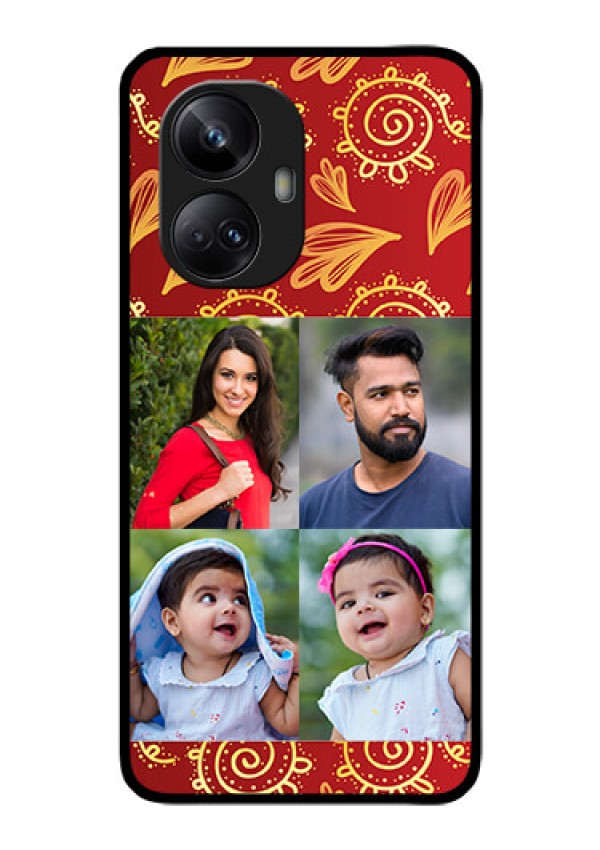 Realme 10 Pro Plus 5G Photo Printing on Glass Case - 4 Image Traditional Design