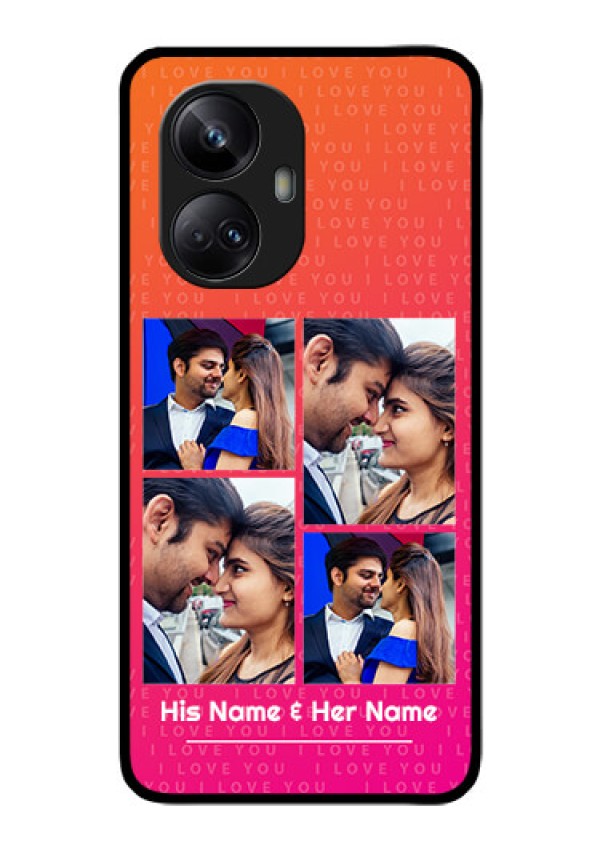Realme 10 Pro Plus 5G Custom Glass Phone Case - I Love You Pink Design