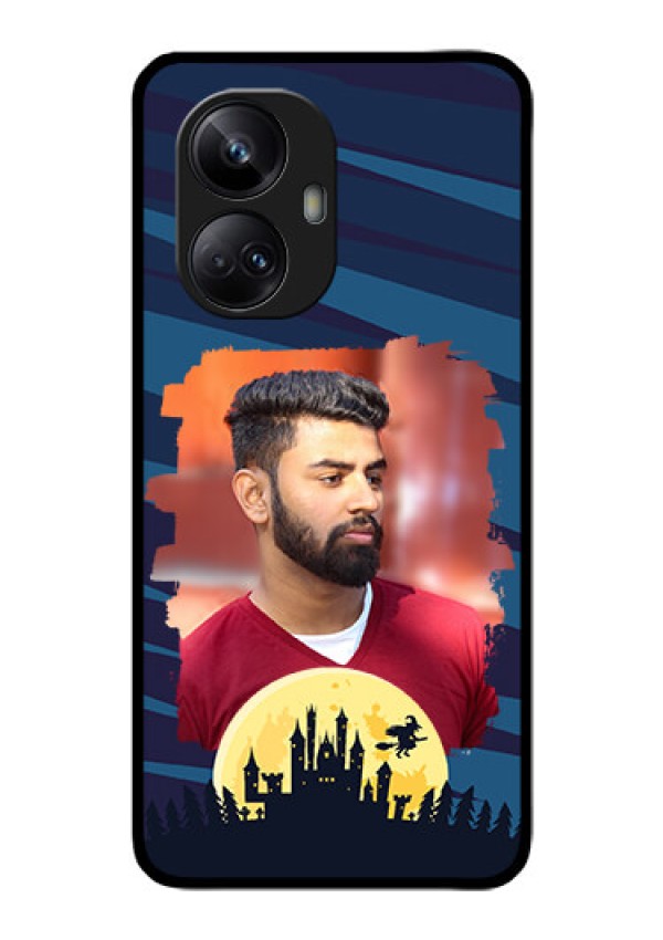 Realme 10 Pro Plus 5G Photo Printing on Glass Case - Halloween Witch Design