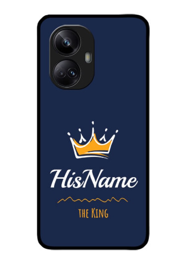 Realme 10 Pro Plus 5G Glass Phone Case King with Name