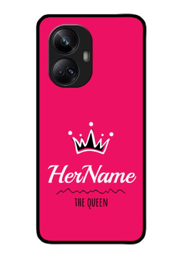 Realme 10 Pro Plus 5G Glass Phone Case Queen with Name