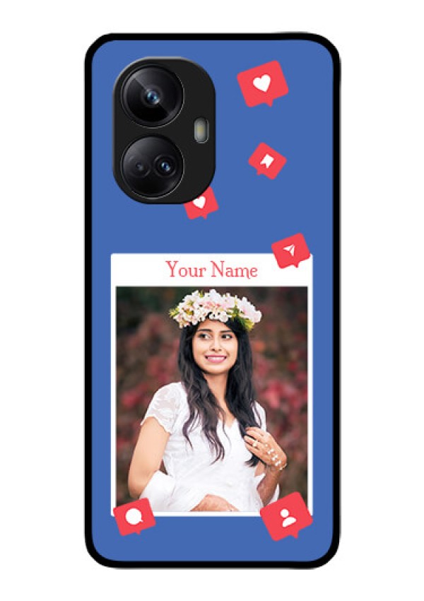 Realme 10 Pro Plus 5G Custom Glass Phone Case - Like Share And Comment Design
