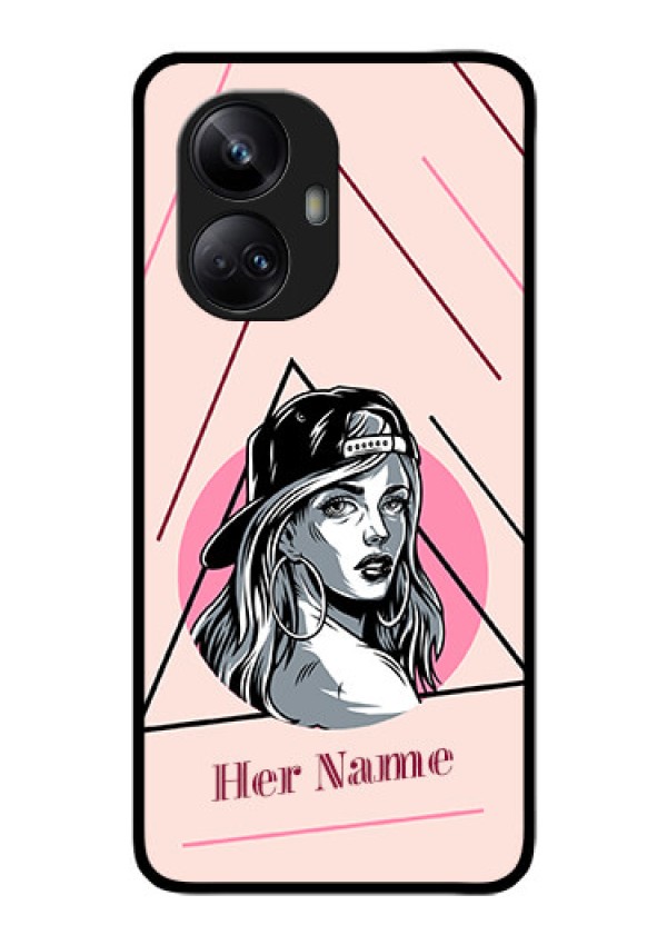 Realme 10 Pro Plus 5G Personalized Glass Phone Case - Rockstar Girl Design