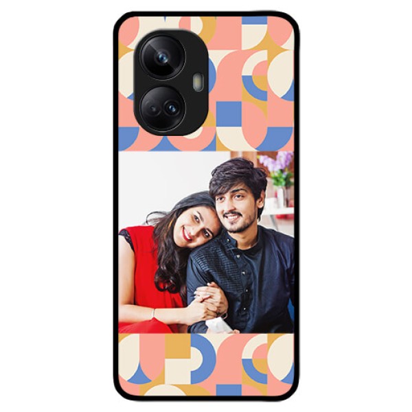 Realme 10 Pro Plus 5G Photo Printing on Glass Case - Semi-circle Maze Pattern Design