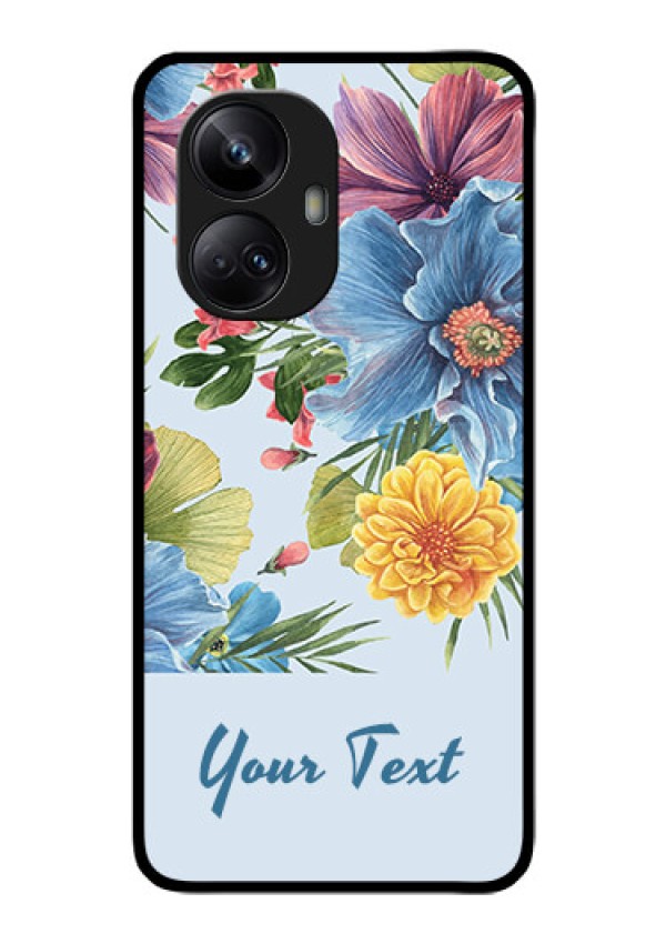 Realme 10 Pro Plus 5G Custom Glass Mobile Case - Stunning Watercolored Flowers Painting Design