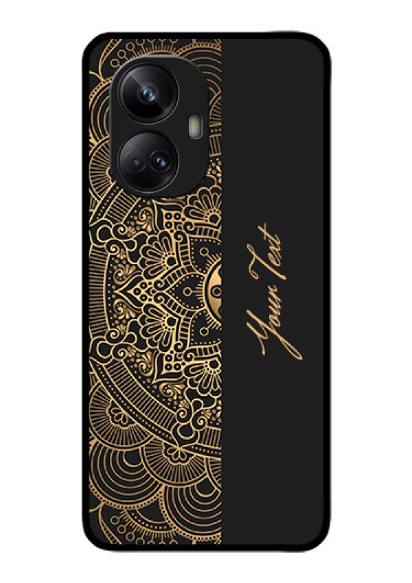 Realme 10 Pro Plus 5G Photo Printing on Glass Case - Mandala art with custom text Design