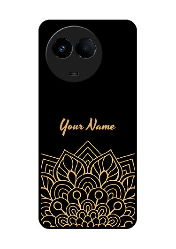 Realme 11 5G Custom Glass Phone Case - Golden mandala Design