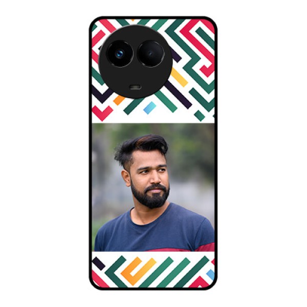 Realme 11 5G Personalized Glass Phone Case - Colorful Maze Pattern Design Realme 11 5G Personalized Glass Phone Case - Colorful Maze Pattern Design