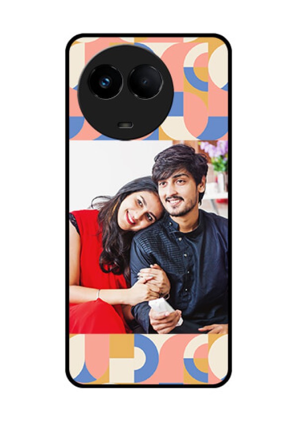 Realme 11 5G Photo Printing on Glass Case - Semi-circle Maze Pattern Design