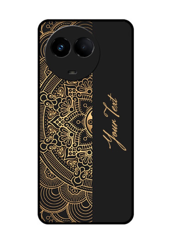 Realme 11 5G Photo Printing on Glass Case - Mandala art with custom text Design