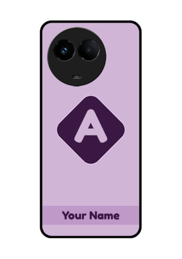 Realme 11 5G Custom Glass Mobile Case - Custom Letter in curved badge Design