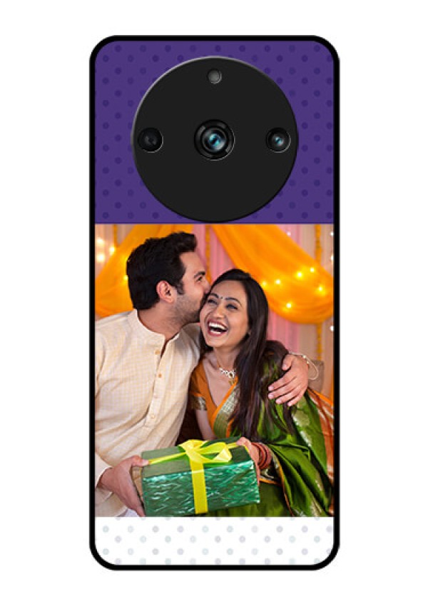 Realme 11 Pro 5G Personalized Glass Phone Case - Violet Pattern Design