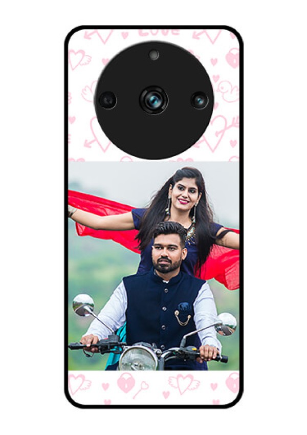 Realme 11 Pro 5G Custom Glass Mobile Case - Pink Flying Heart Design