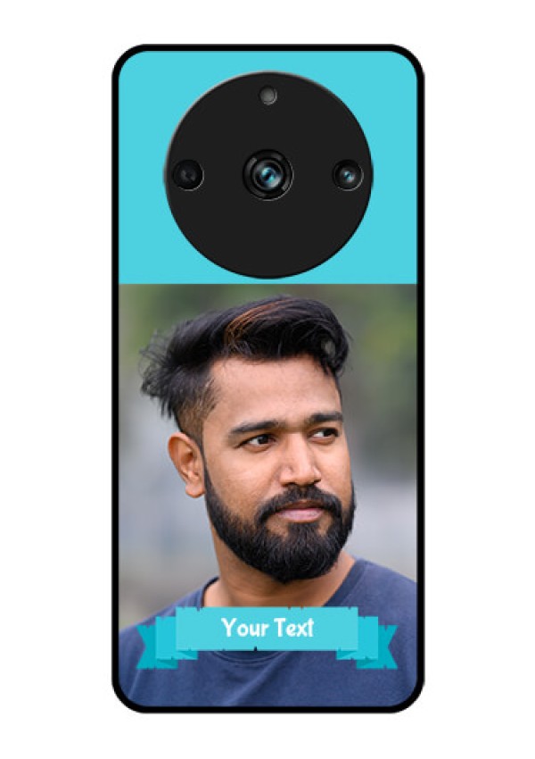 Realme 11 Pro 5G Personalized Glass Phone Case - Simple Blue Color Design