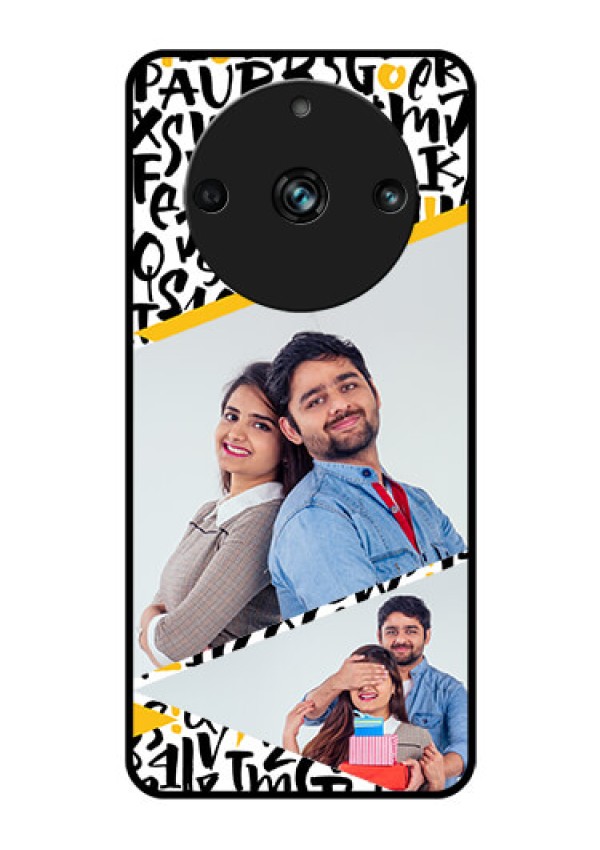 Realme 11 Pro 5G Custom Glass Mobile Case - Letters Pattern Design