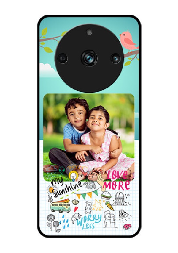Realme 11 Pro 5G Photo Printing on Glass Case - Doodle love Design