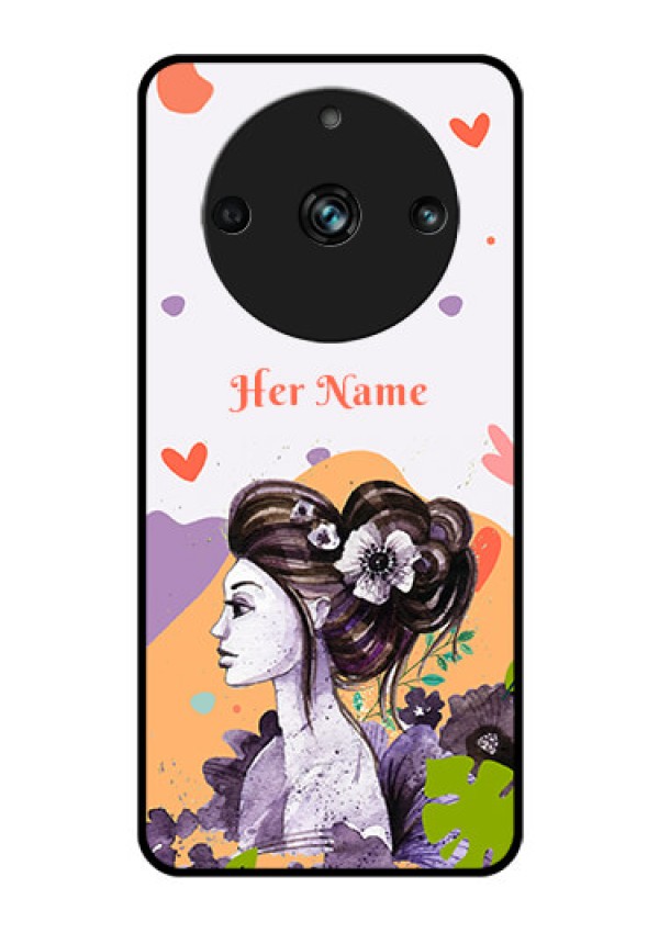 Realme 11 Pro 5G Personalized Glass Phone Case - Woman And Nature Design
