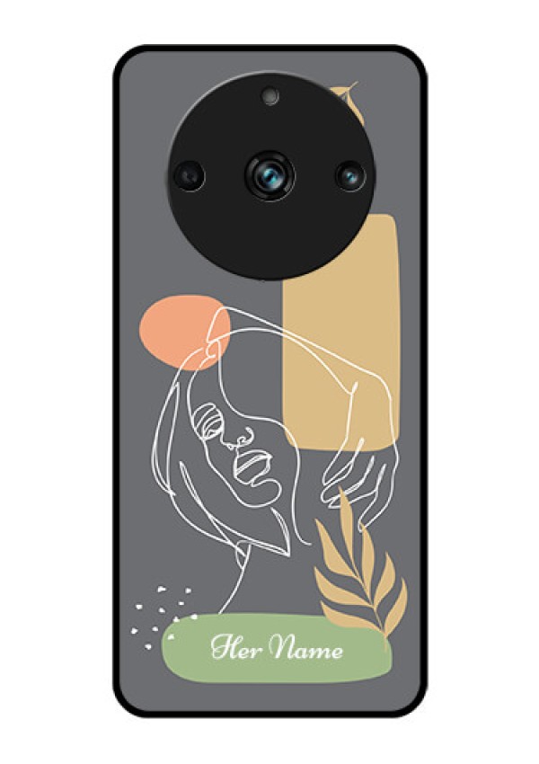 Realme 11 Pro 5G Custom Glass Phone Case - Gazing Woman line art Design