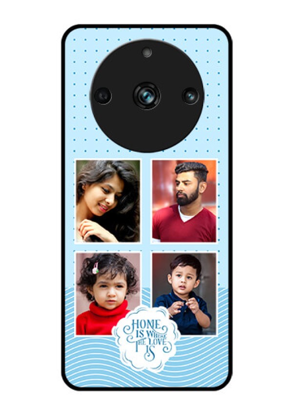 Realme 11 Pro 5G Custom Glass Phone Case - Cute love quote with 4 pic upload Design