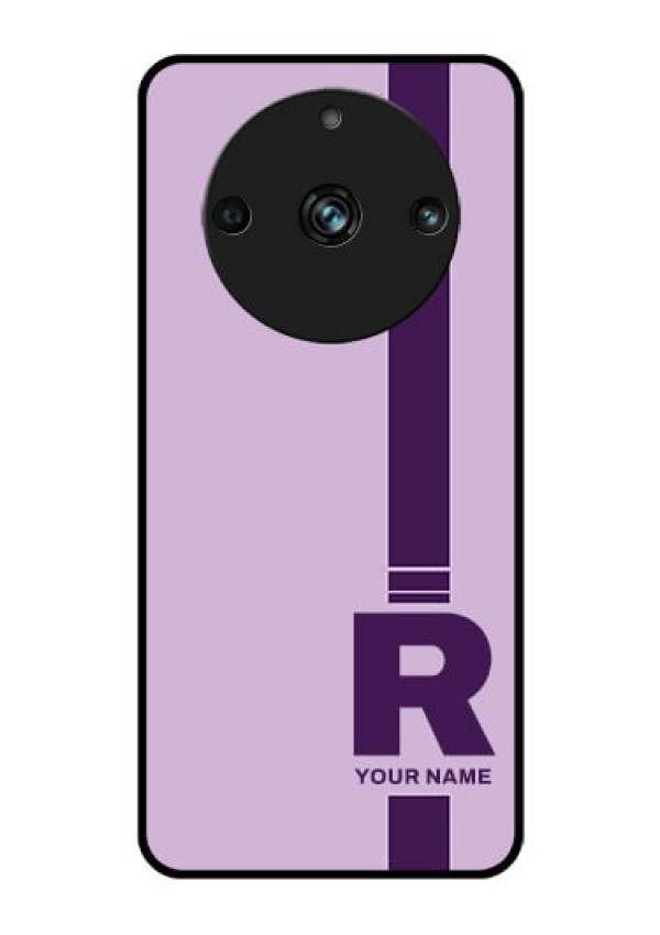 Realme 11 Pro 5G Photo Printing on Glass Case - Simple dual tone stripe with name Design
