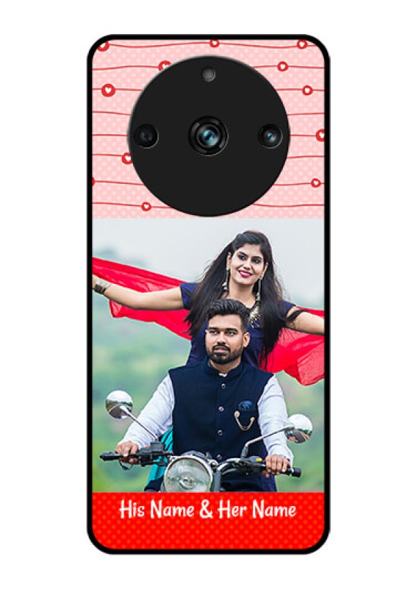 Realme 11 Pro Plus 5G Personalized Glass Phone Case - Red Pattern Case Design