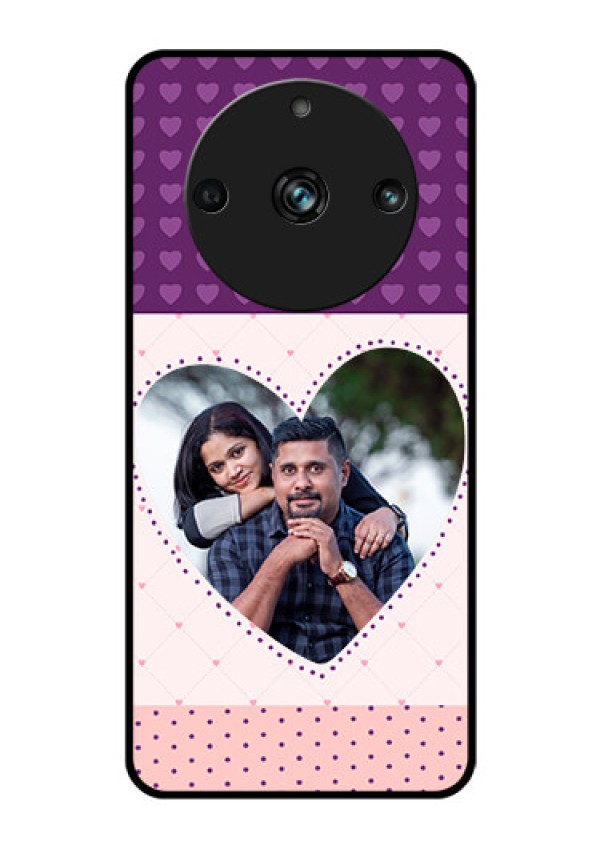 Realme 11 Pro Plus 5G Custom Glass Phone Case - Violet Love Dots Design