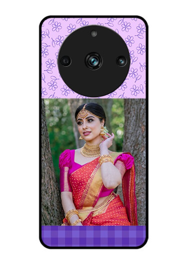 Realme 11 Pro Plus 5G Custom Glass Phone Case - Purple Floral Design