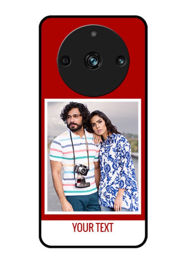 Realme 11 Pro Plus 5G Personalized Glass Phone Case - Simple Red Color Design