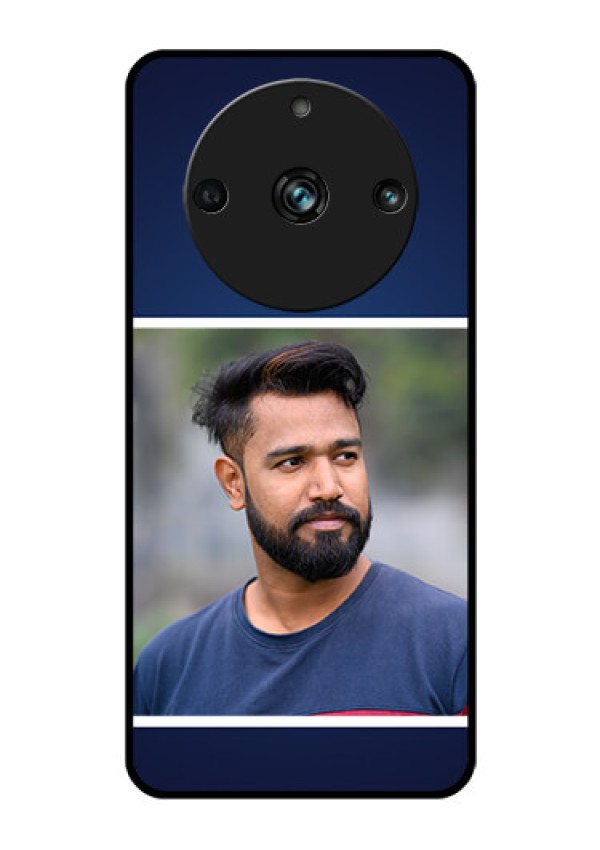 Realme 11 Pro Plus 5G Personalized Glass Phone Case - Simple Royal Blue Design