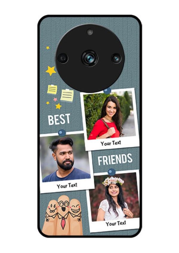 Realme 11 Pro Plus 5G Personalized Glass Phone Case - Sticky Frames and Friendship Design