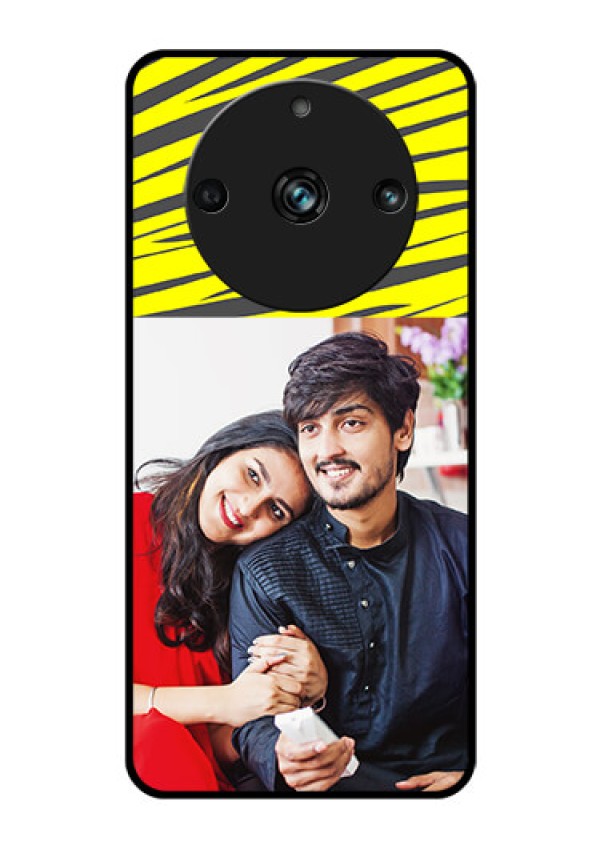 Realme 11 Pro Plus 5G Photo Printing on Glass Case - Yellow Abstract Design