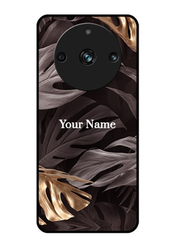 Realme 11 Pro Plus 5G Personalised Glass Phone Case - Wild Leaves digital paint Design