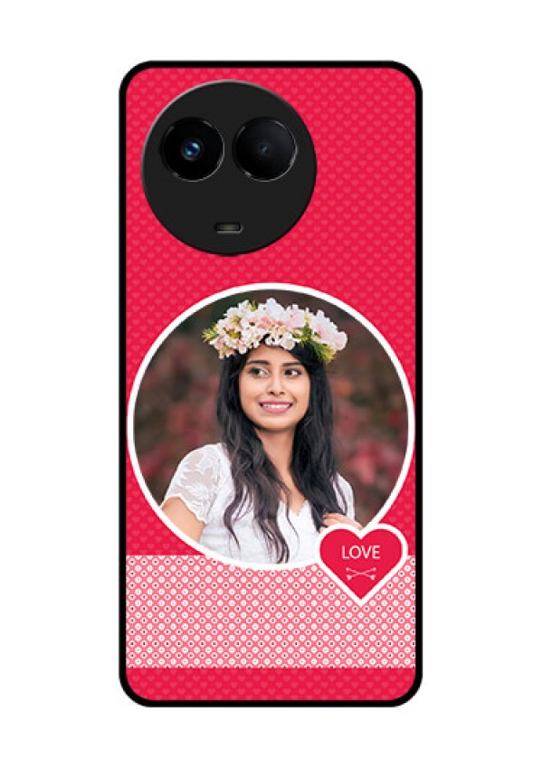Realme 11x 5G Personalised Glass Phone Case - Pink Pattern Design
