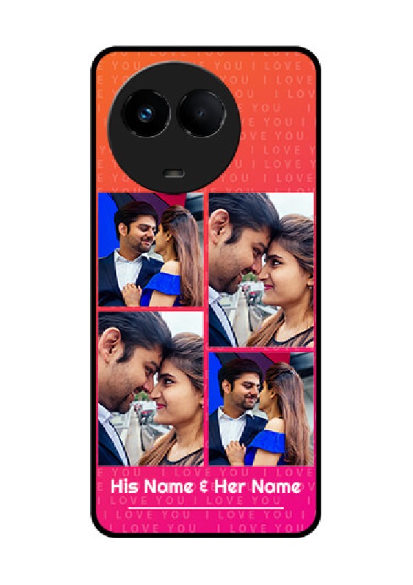 Realme 11x 5G Custom Glass Phone Case - I Love You Pink Design