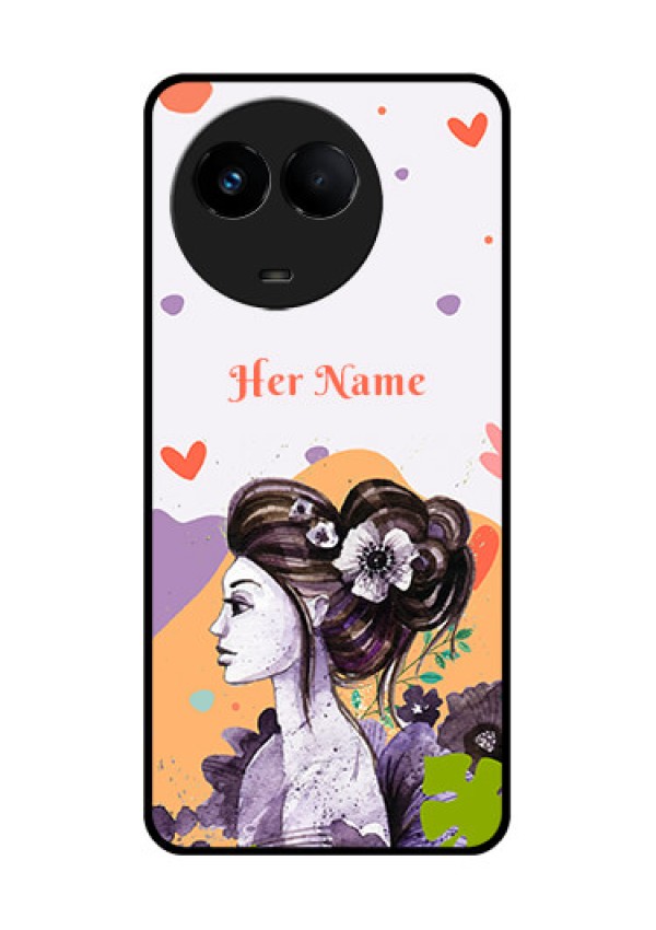 Realme 11x 5G Personalized Glass Phone Case - Woman And Nature Design