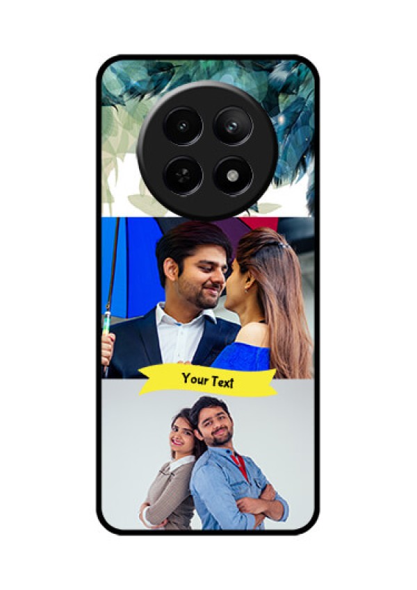 Realme 12 5G Custom Glass Phone Case - Image With Boho Peacock Feather Design