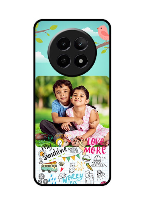 Realme 12 5G Custom Glass Phone Case - Doodle Love Design