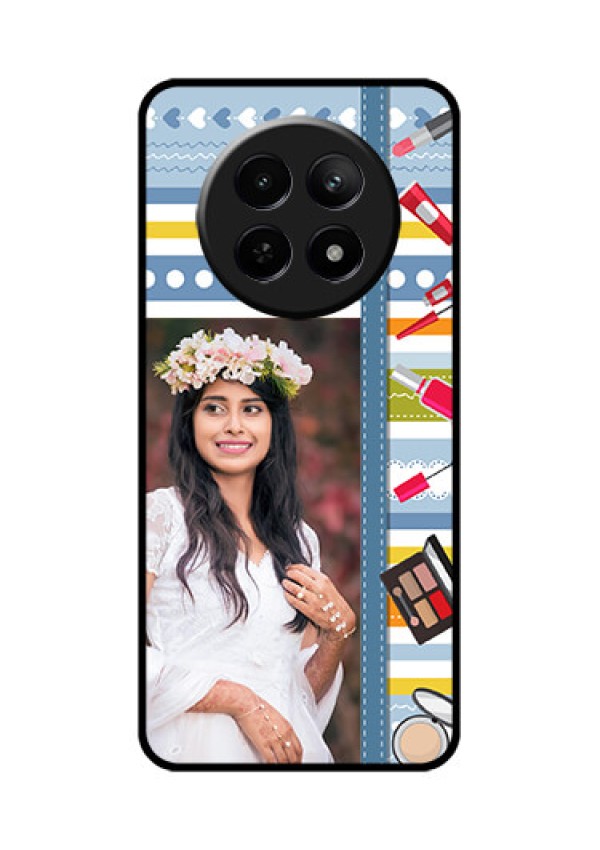 Realme 12 5G Custom Glass Phone Case - Makeup Icons Design