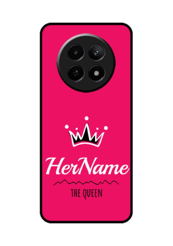 Realme 12 5G Custom Glass Phone Case - Queen With Name Design