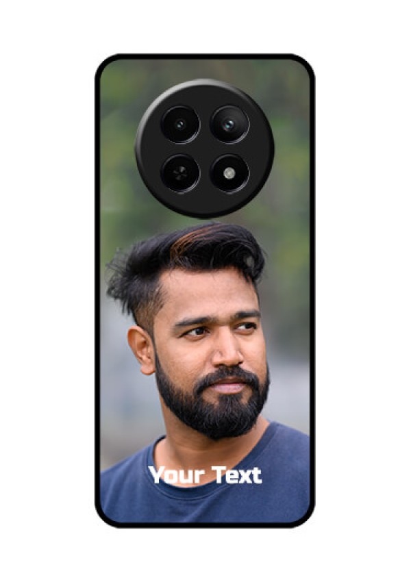 Realme 12 5G Custom Glass Phone Case - Photo With Text Design