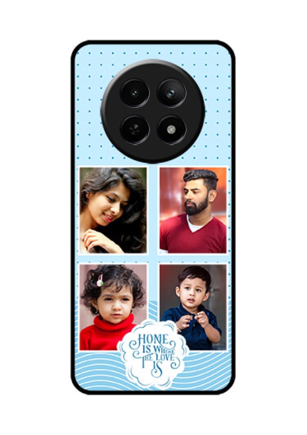 Realme 12 5G Custom Glass Phone Case - Cute Love Quote With 4 Pic Upload Design