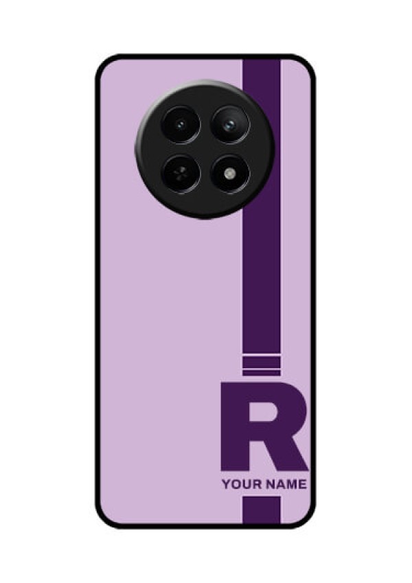 Realme 12 5G Custom Glass Phone Case - Simple Dual Tone Stripe With Name Design