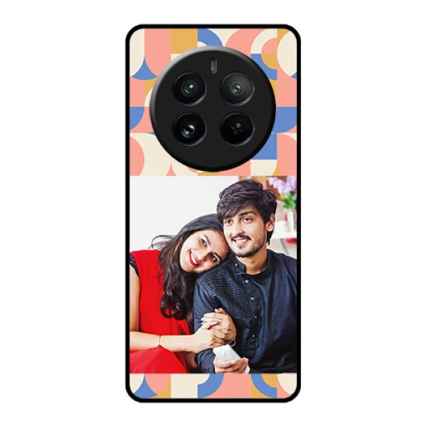 Realme 12 Pro Plus 5G Custom Glass Phone Case - Semi - Circle Maze Pattern Design