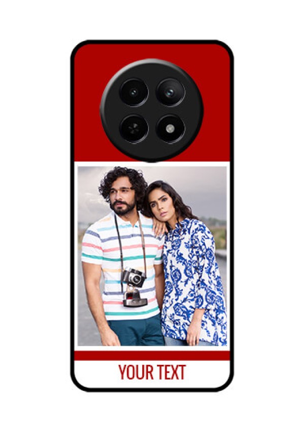 Realme 12X 5G Custom Glass Phone Case - Red Color Design