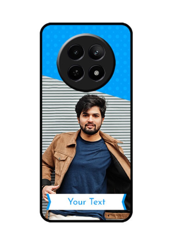 Realme 12X 5G Custom Glass Phone Case - Simple Blue Color Design