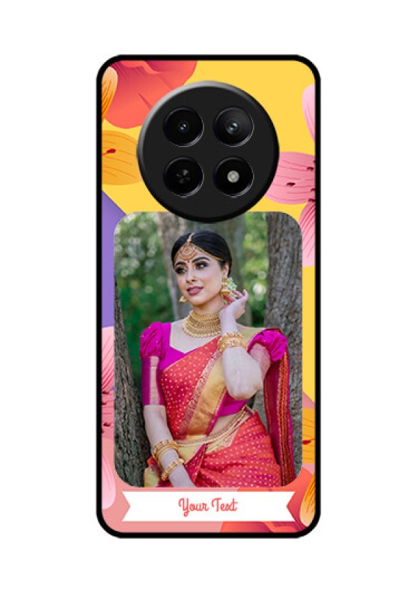 Realme 12X 5G Custom Glass Phone Case - 3 Image With Vintage Floral Design