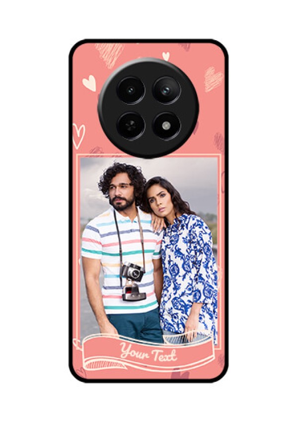 Realme 12X 5G Custom Glass Phone Case - Love Doodle Art Design
