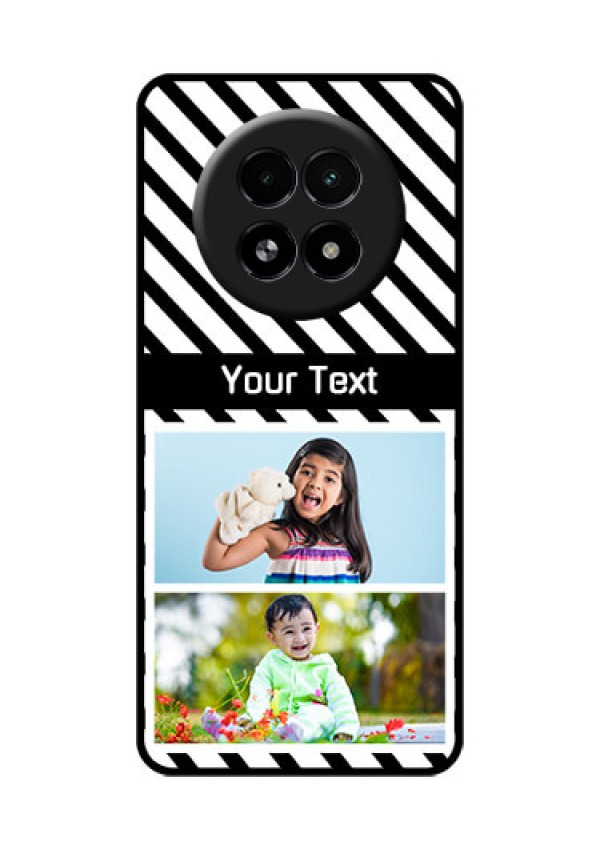 Realme 13 5G Custom Glass Phone Case - Black And White Stripes Design