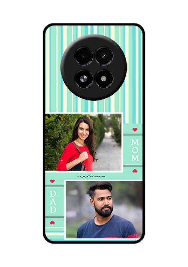 Realme 13 5G Custom Glass Phone Case - Mom and Dad Pic Design
